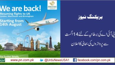 PIA Resuming Flights for UK