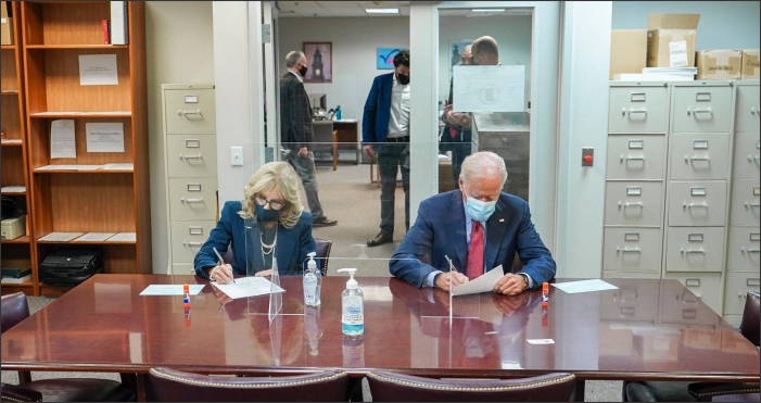 Joe Biden and Jill, Officially Cast Presidential Votes