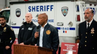 New York City Mayor Eric Adams announces the start of a five-borough operation — that will accelerate in the coming weeks — to shut down unlicensed smoke and cannabis shops in the City of New York, May 7, 2024. Michael Appleton/Mayoral Photography Office