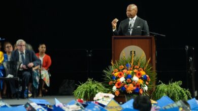 New York City Mayor Eric Adams delivers remarks at Bayside High School’s graduation ceremony in Queens on Wednesday,June 26, 2024. Michael Appleton/Mayoral Photography Office