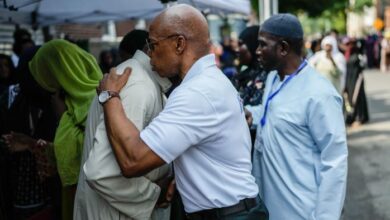 New York City Mayor Eric Adams will deliver remarks at the funeral service for Aisha and Zainab Mohammed, sisters who passed away while swimming at Coney Island this past weekend, at Yankasa Masjid in the Bronx on Tuesday, July 9, 2024. Michael Appleton/Mayoral Photography Office